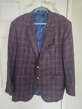 COPPLEY Wool Check 'Gibson' Fit Sport Jacket Blazer Size 48R